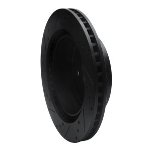 Dodge Ram 1500 Brake Rotor (1) - Rear Right - R1 Concepts - Drilled & Slotted - Black - `04-`06